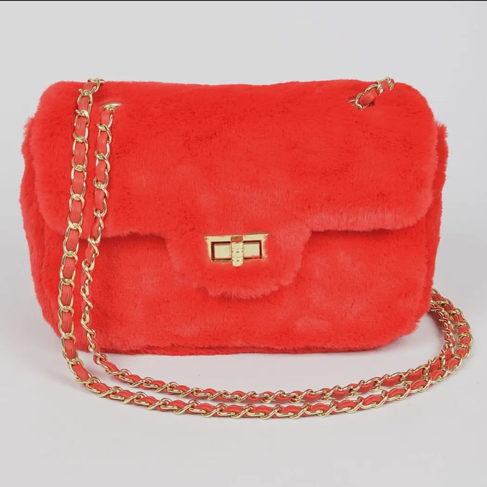 Elegant  Faux Fur Chain Bag